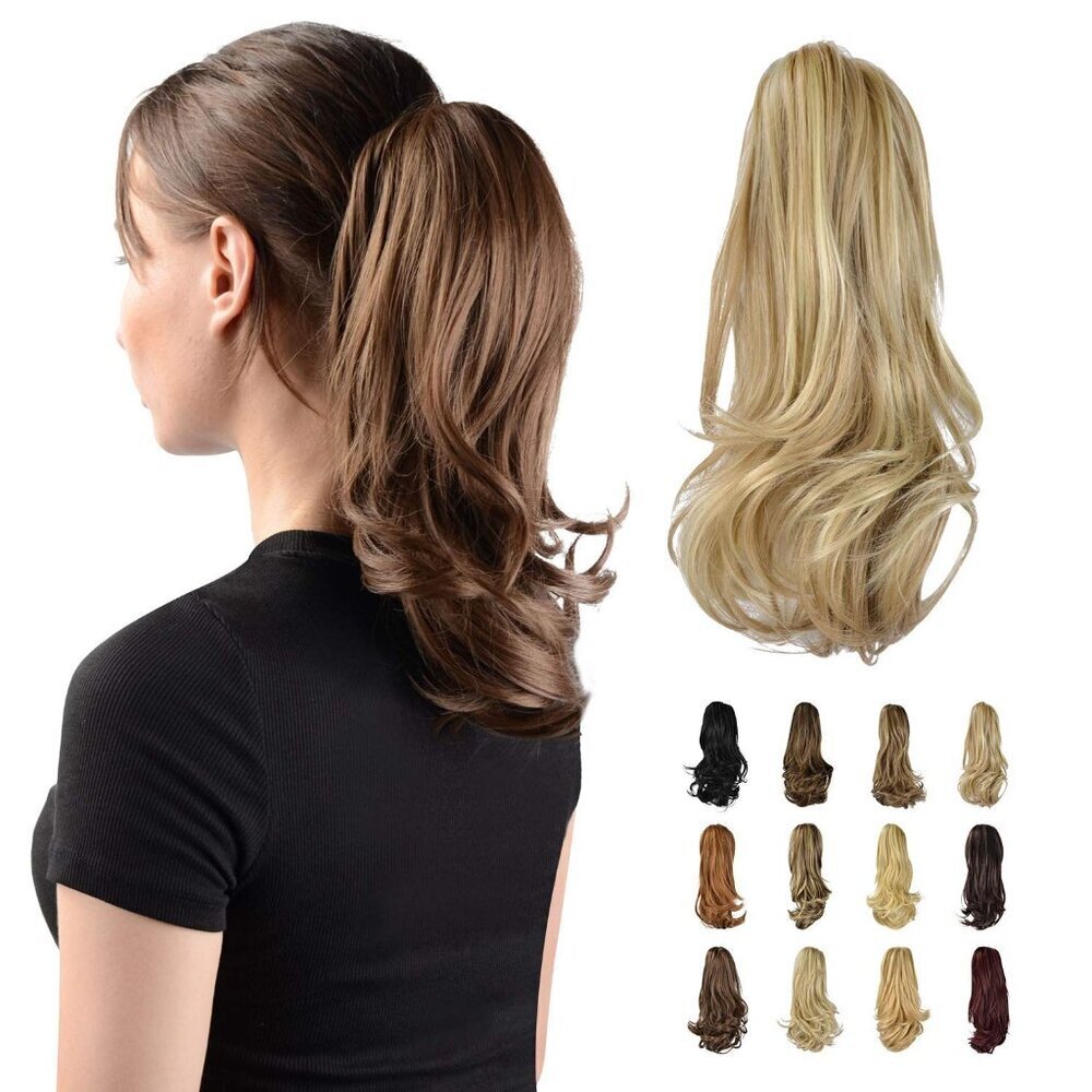 Long Curly Ponytail Extension Synthetic Hair Clip In 13 Inch Natural Look